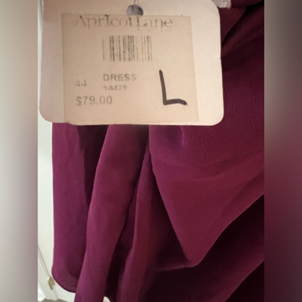 Minuet Petite Fit & Flare Ruffle Dress Pink | Large | New With Tags - Picture 11 of 13